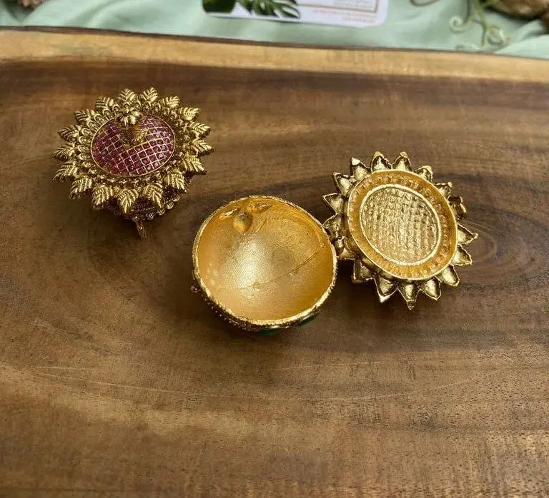 Antique Ruby Kumkum Box